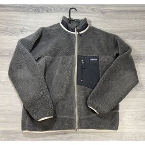 Patagonia Mens Size Large Classic Retro-X Jacket Deep Pile Fleece Gray Outdoor